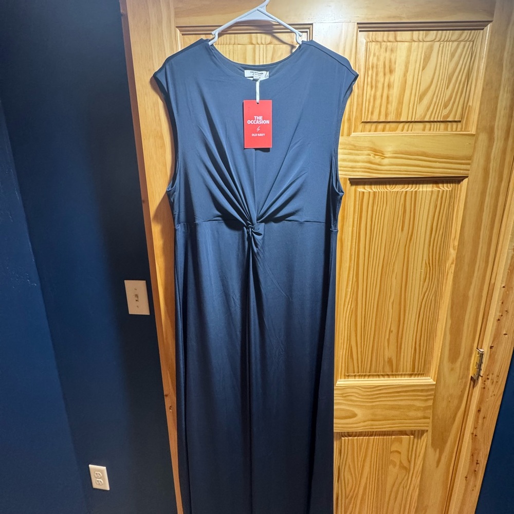 Old Navy Dark Blue Twist Front Maxi Dress